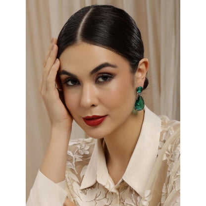 Ritu Singh Green Doublet Drop Earrings