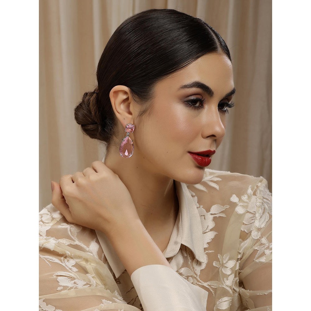 Ritu Singh Pink Doublet Drop Earrings