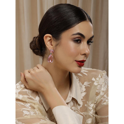 Ritu Singh Pink Doublet Drop Earrings
