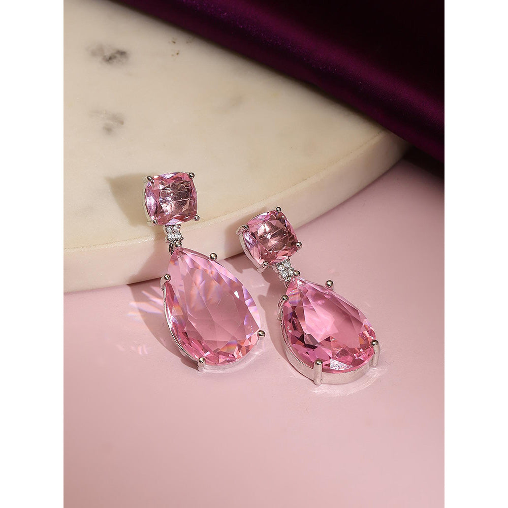 Ritu Singh Pink Doublet Drop Earrings