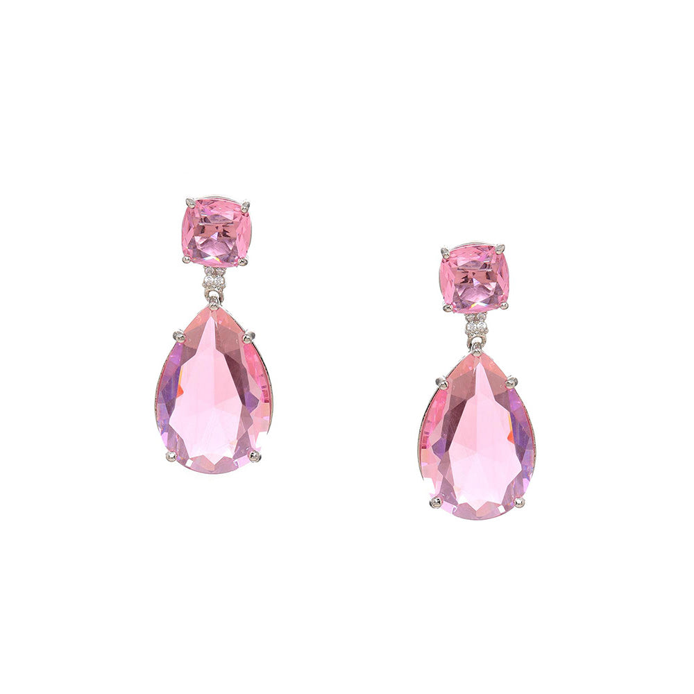 Ritu Singh Pink Doublet Drop Earrings