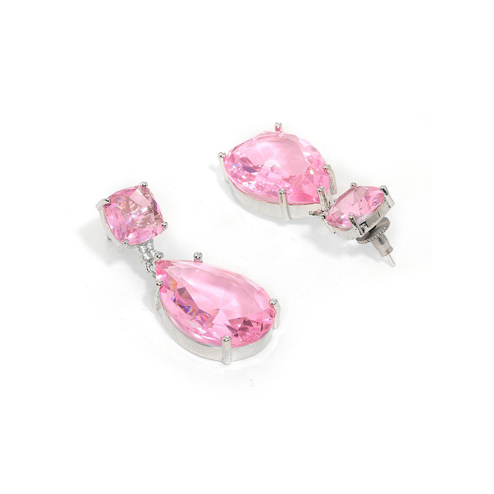 Ritu Singh Pink Doublet Drop Earrings