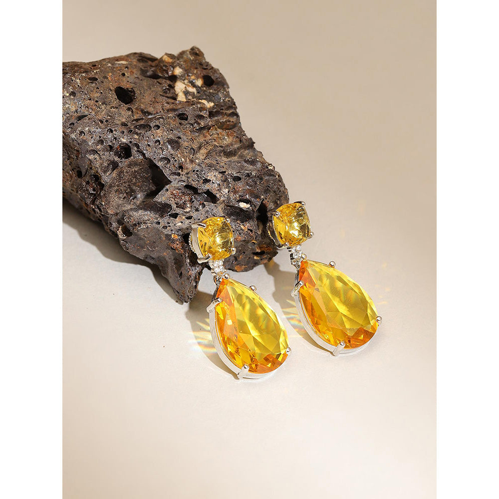 Ritu Singh Yellow Doublet Drop Earrings