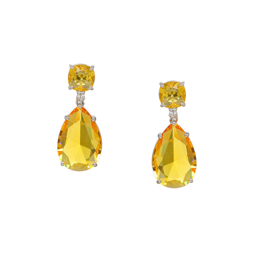 Ritu Singh Yellow Doublet Drop Earrings