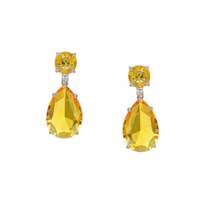 Ritu Singh Yellow Doublet Drop Earrings