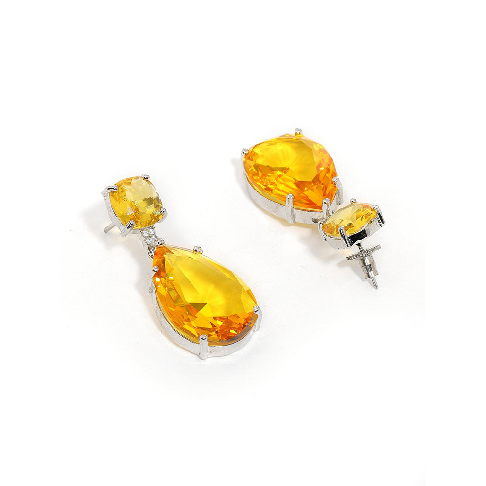 Ritu Singh Yellow Doublet Drop Earrings