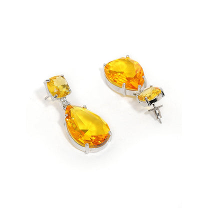 Ritu Singh Yellow Doublet Drop Earrings