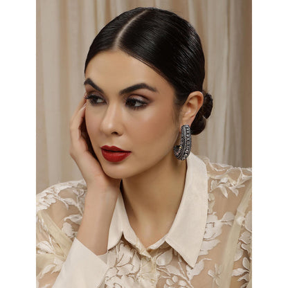 Ritu Singh Crystal Half Loops Drop Earrings