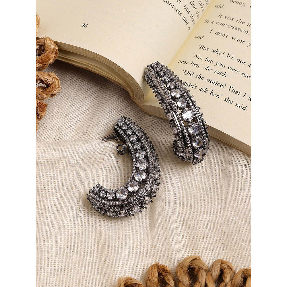Ritu Singh Crystal Half Loops Drop Earrings