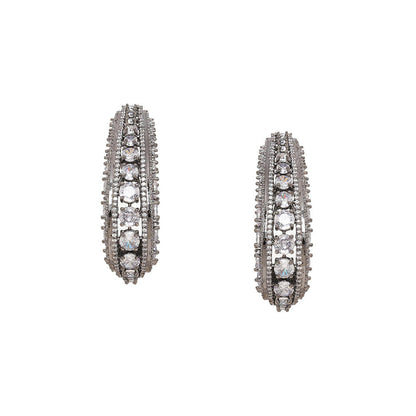 Ritu Singh Crystal Half Loops Drop Earrings