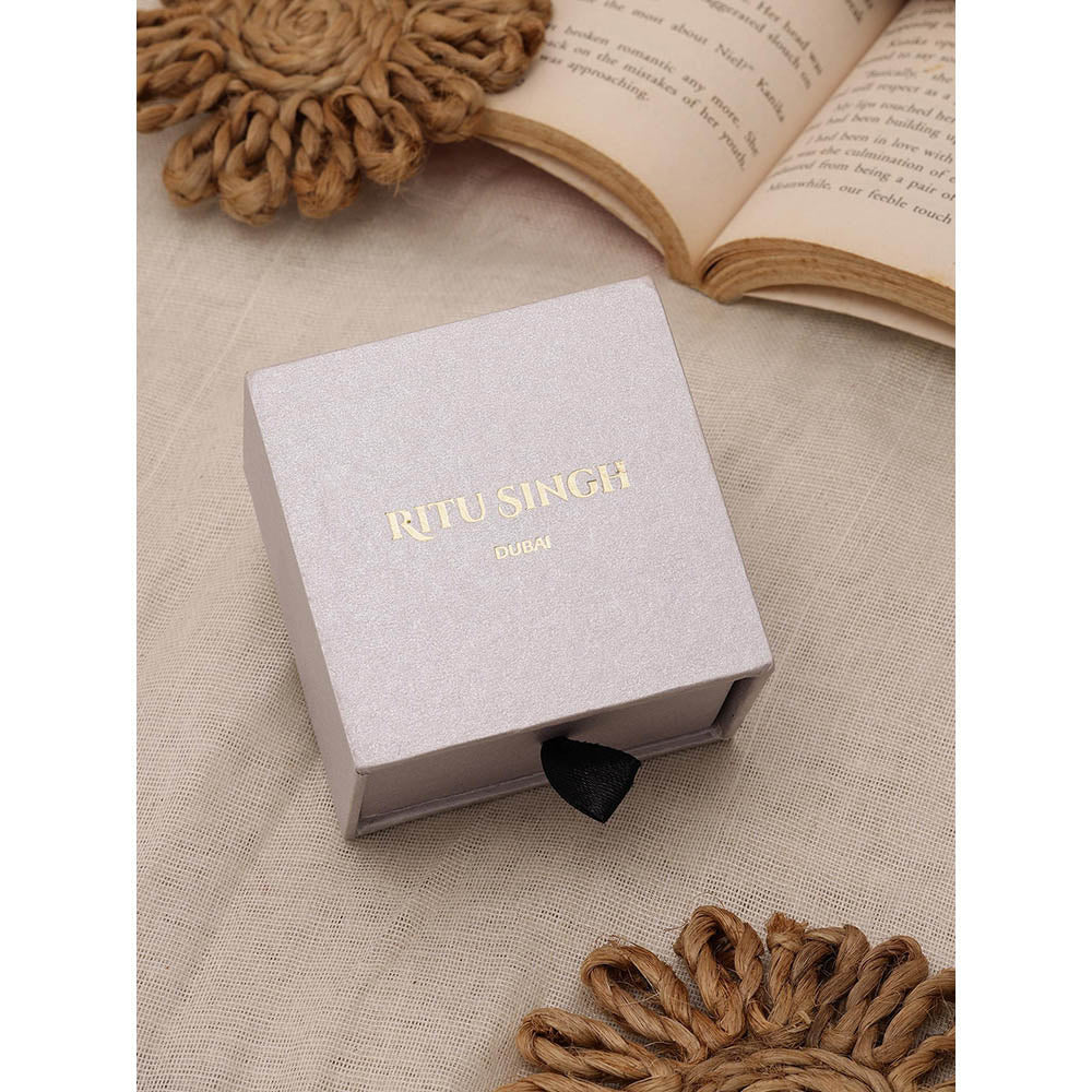 Ritu Singh Long Multi Stone Earringss with Pearl Drop Earrings