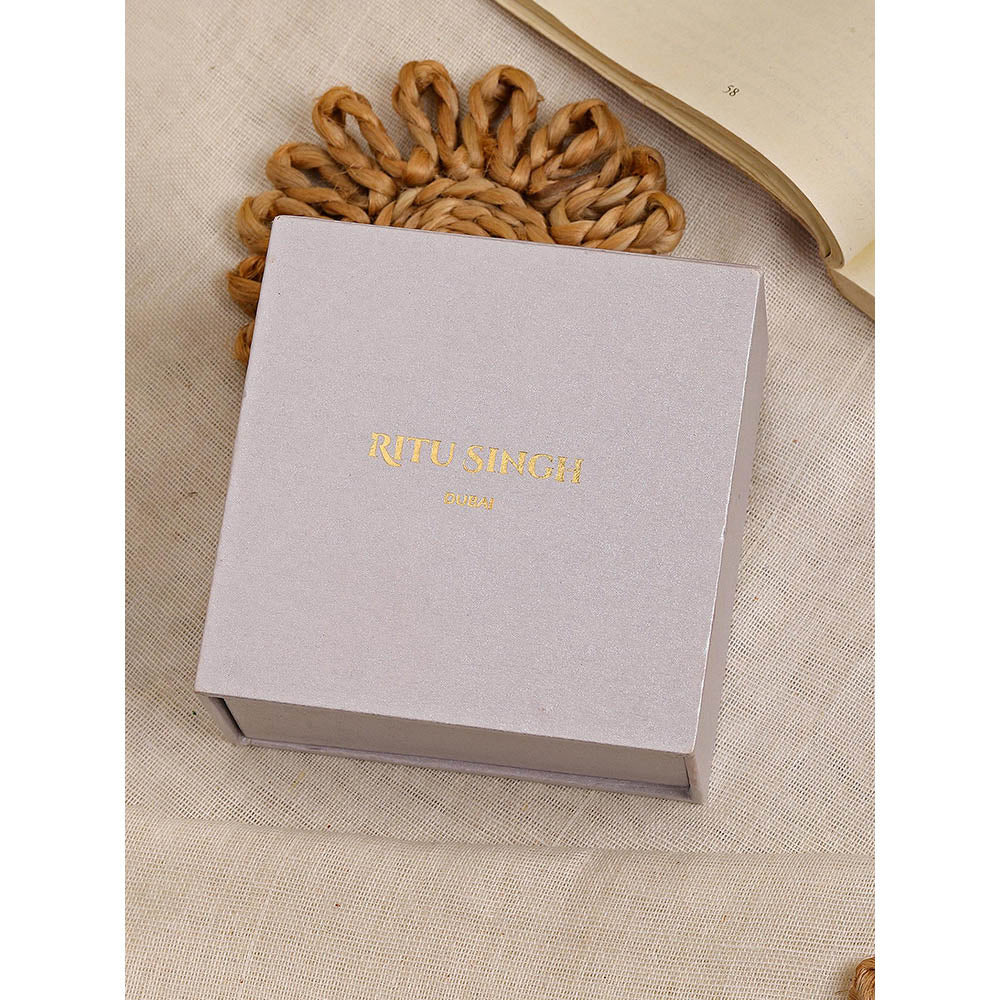 Ritu Singh Multi Stone Double Layered Long Necklace with Matching Earrings Set