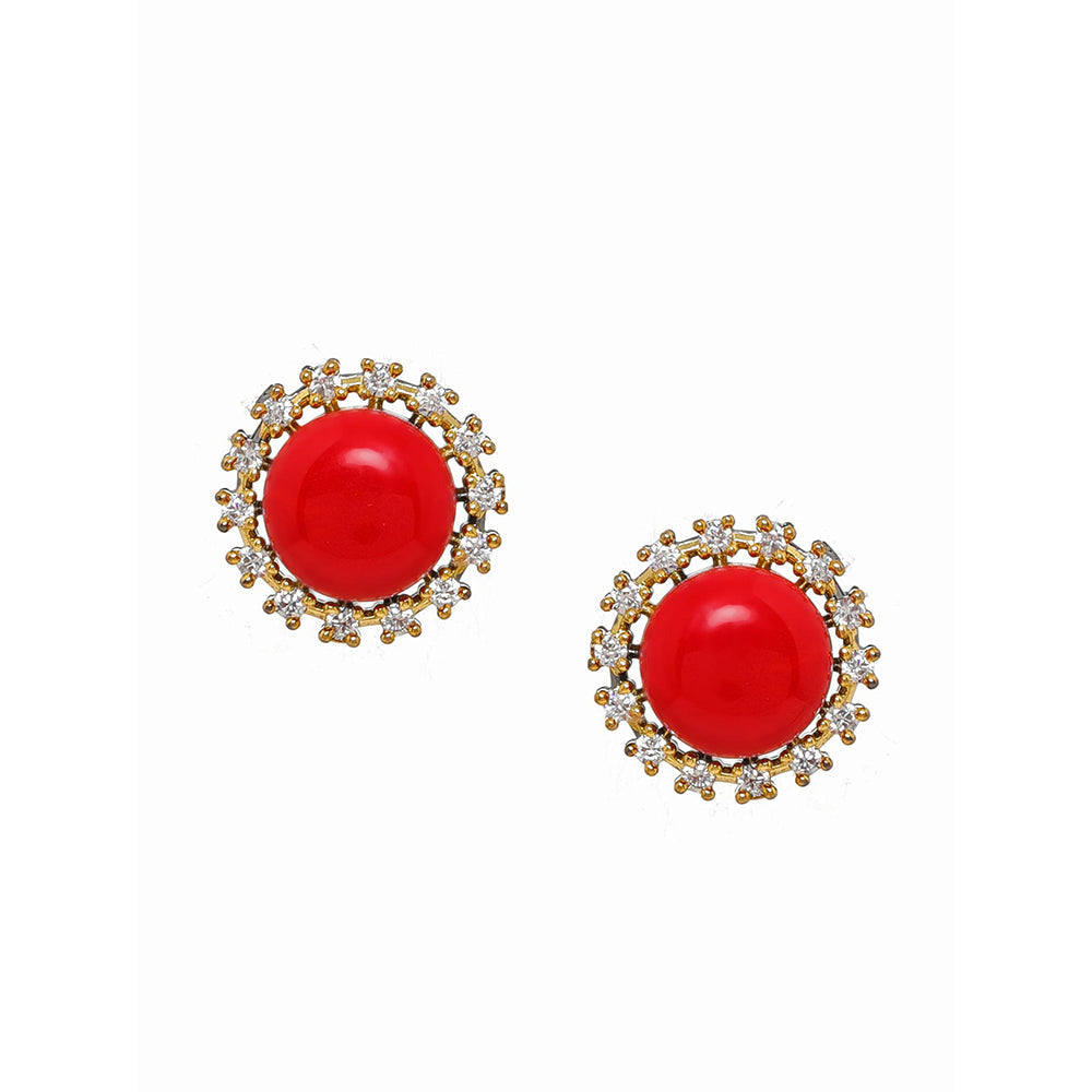 Ritu Singh Maroon Studs Earrings