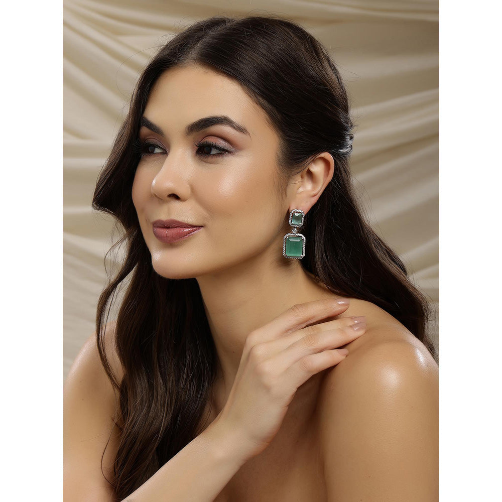 Ritu Singh Doublet Green Drop Earrings