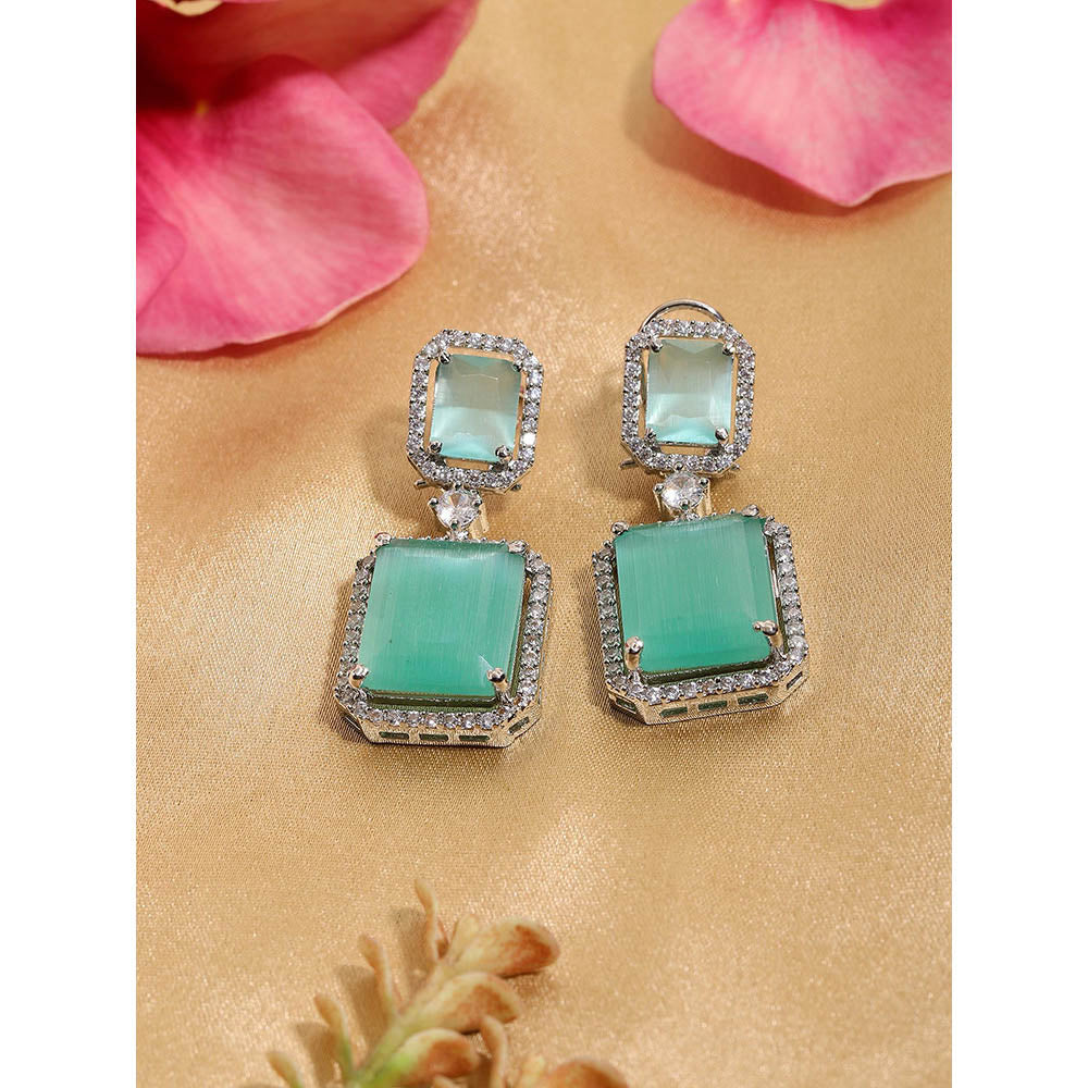Ritu Singh Doublet Green Drop Earrings