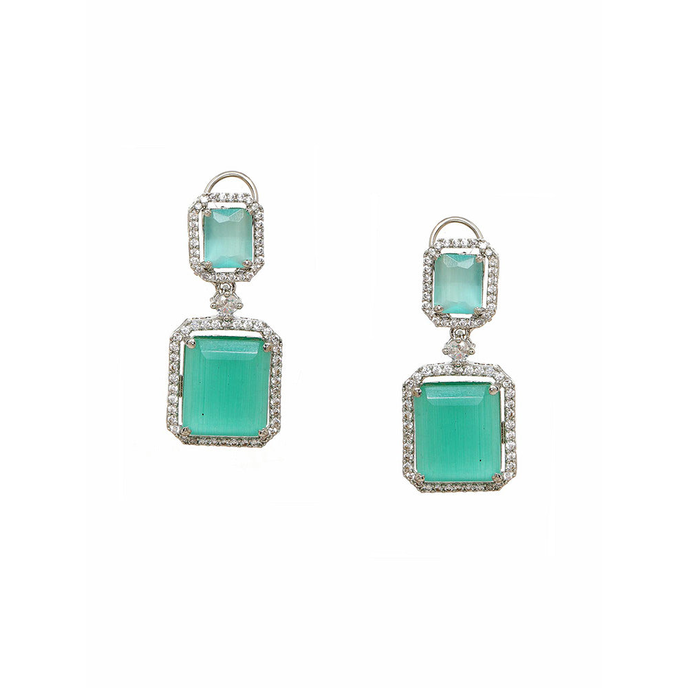 Ritu Singh Doublet Green Drop Earrings