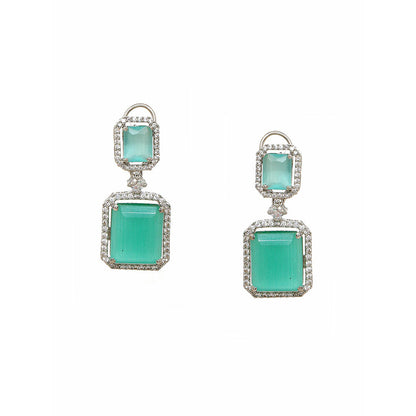 Ritu Singh Doublet Green Drop Earrings