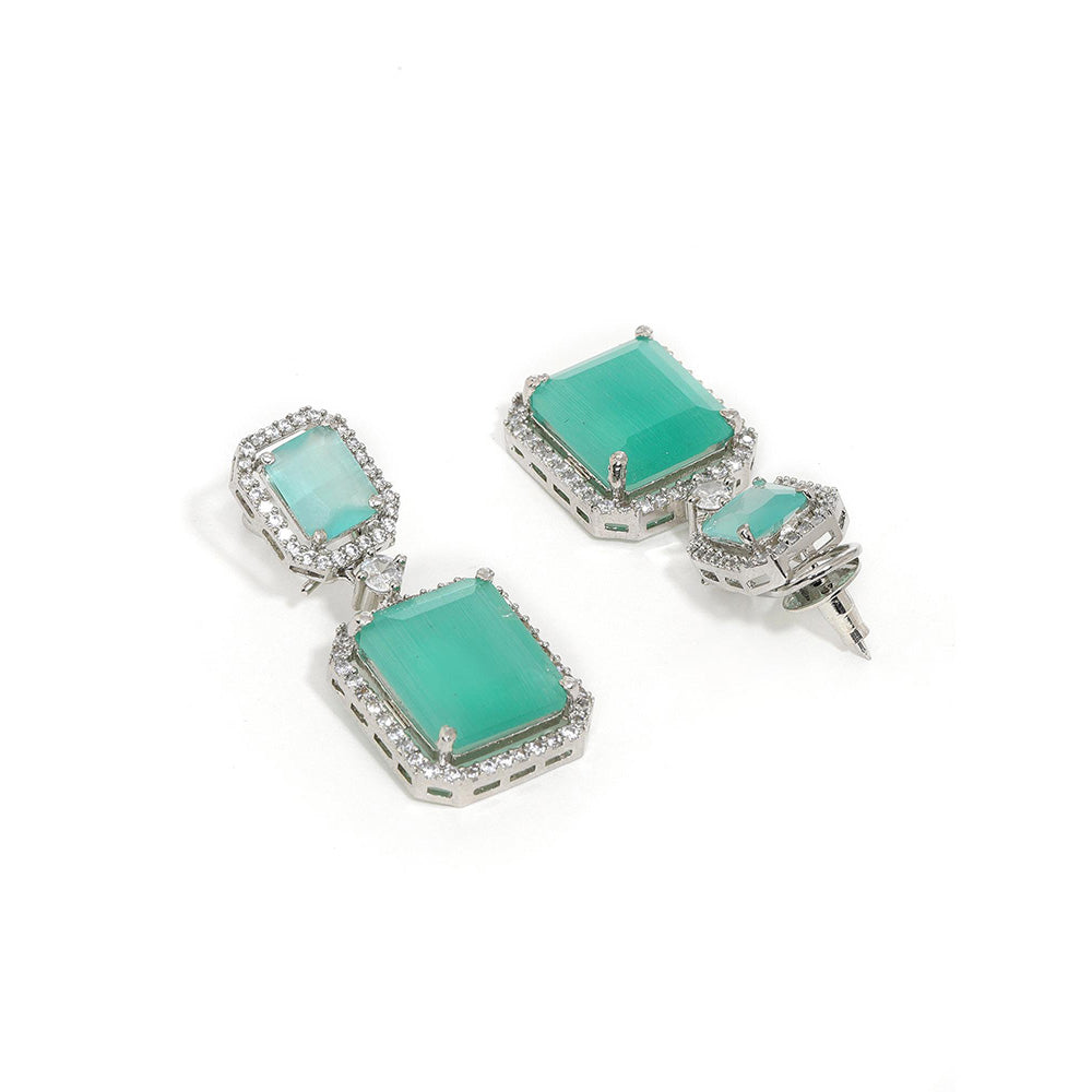 Ritu Singh Doublet Green Drop Earrings