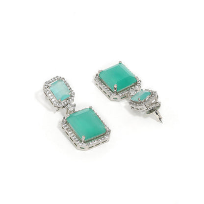 Ritu Singh Doublet Green Drop Earrings