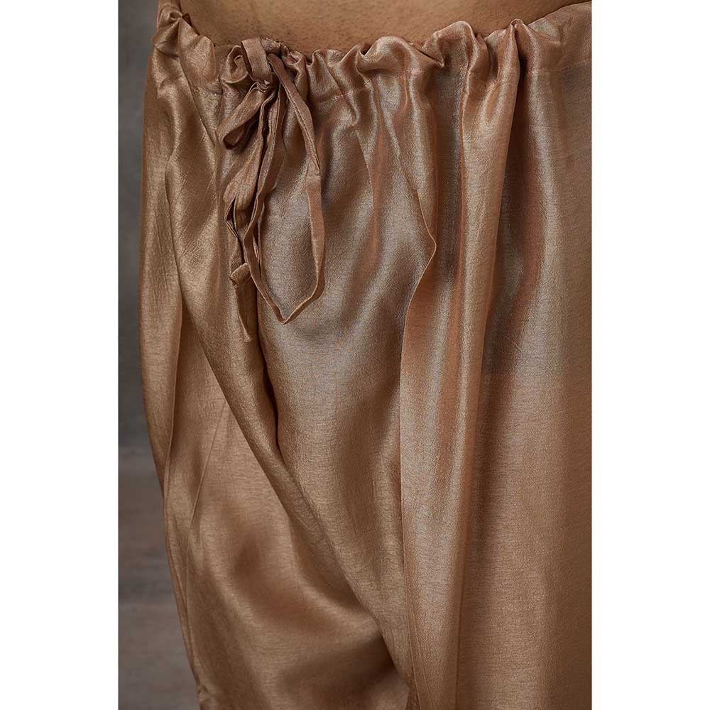 Rivaar by Rocky Star Beige Floral Kurta with Pant and Nehru Jacket (Set of 3)