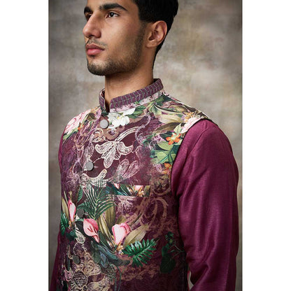 Rivaar by Rocky Star Purple Signature Kurta with Pant and Nehru Jacket (Set of 3)