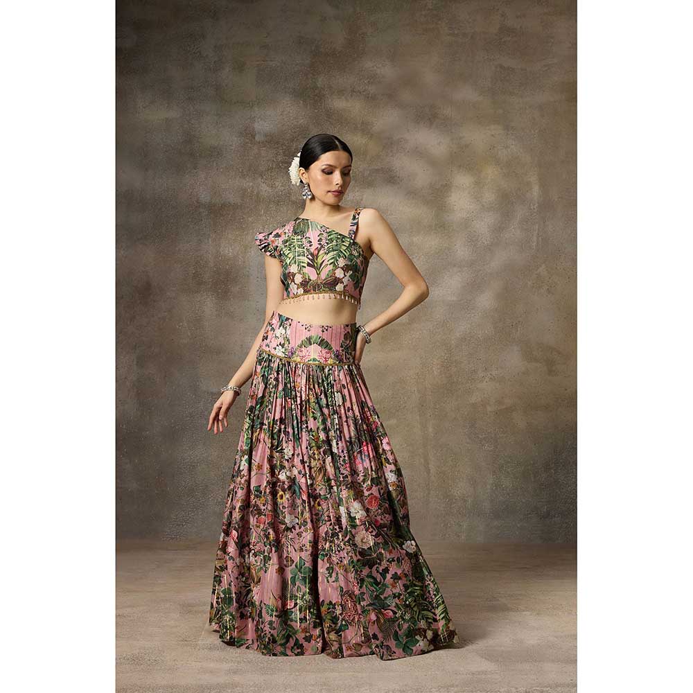 Rivaar by Rocky Star Pink Printed Lehenga with Blouse (Set of 2)