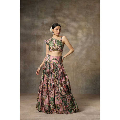Rivaar by Rocky Star Pink Printed Lehenga with Blouse (Set of 2)