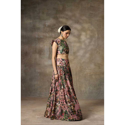 Rivaar by Rocky Star Pink Printed Lehenga with Blouse (Set of 2)