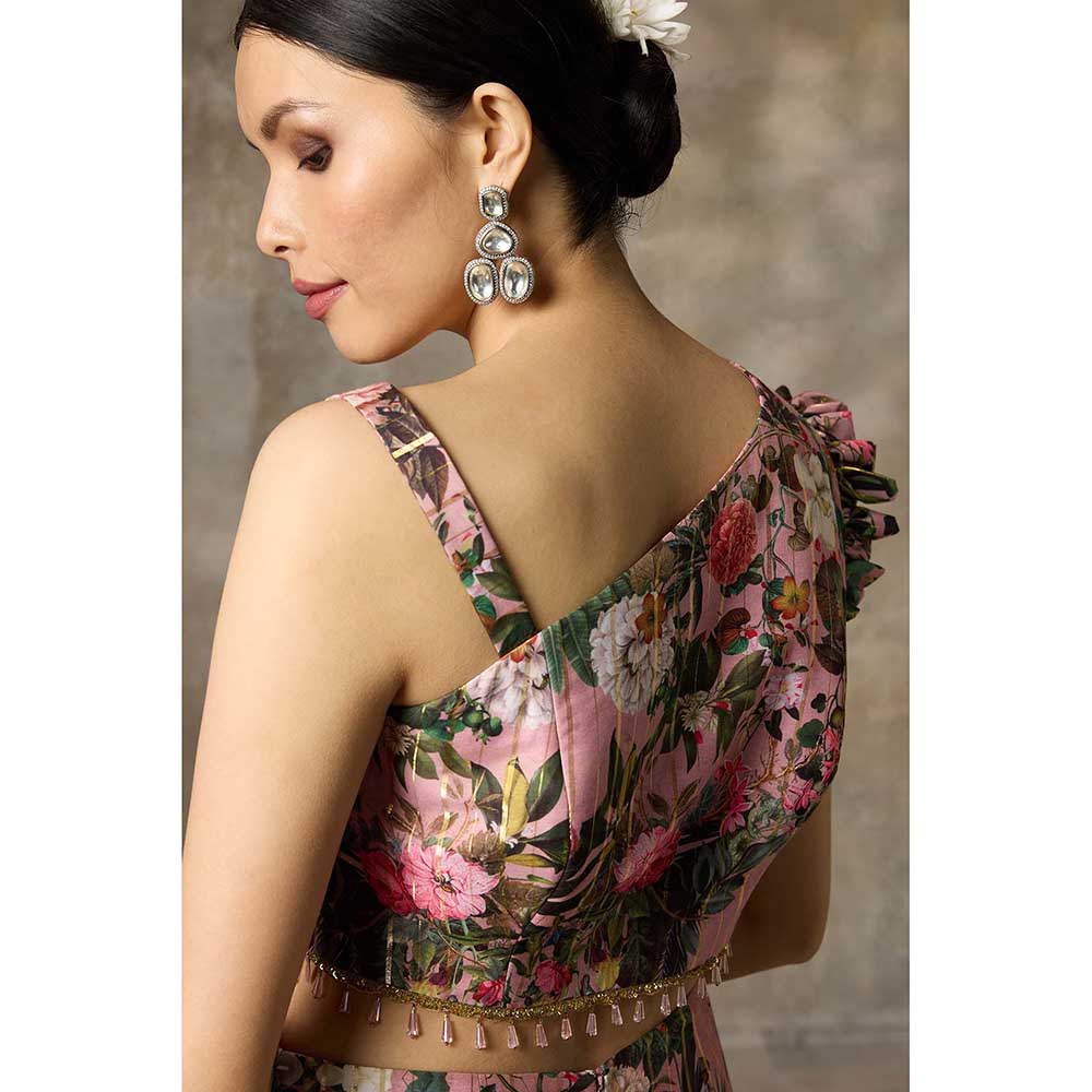 Rivaar by Rocky Star Pink Printed Lehenga with Blouse (Set of 2)