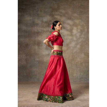 Rivaar by Rocky Star Pink Blouse with Lehenga (Set of 2)