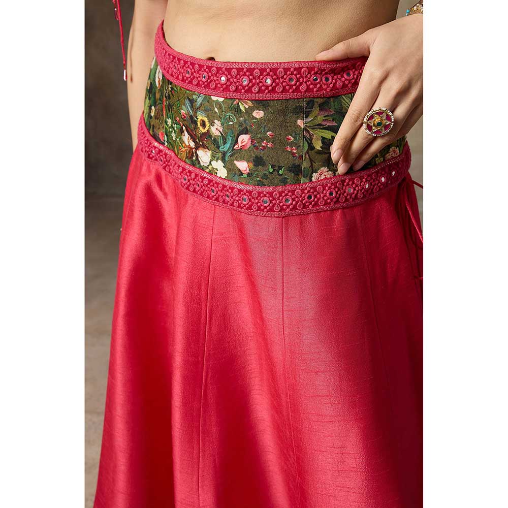 Rivaar by Rocky Star Pink Blouse with Lehenga (Set of 2)