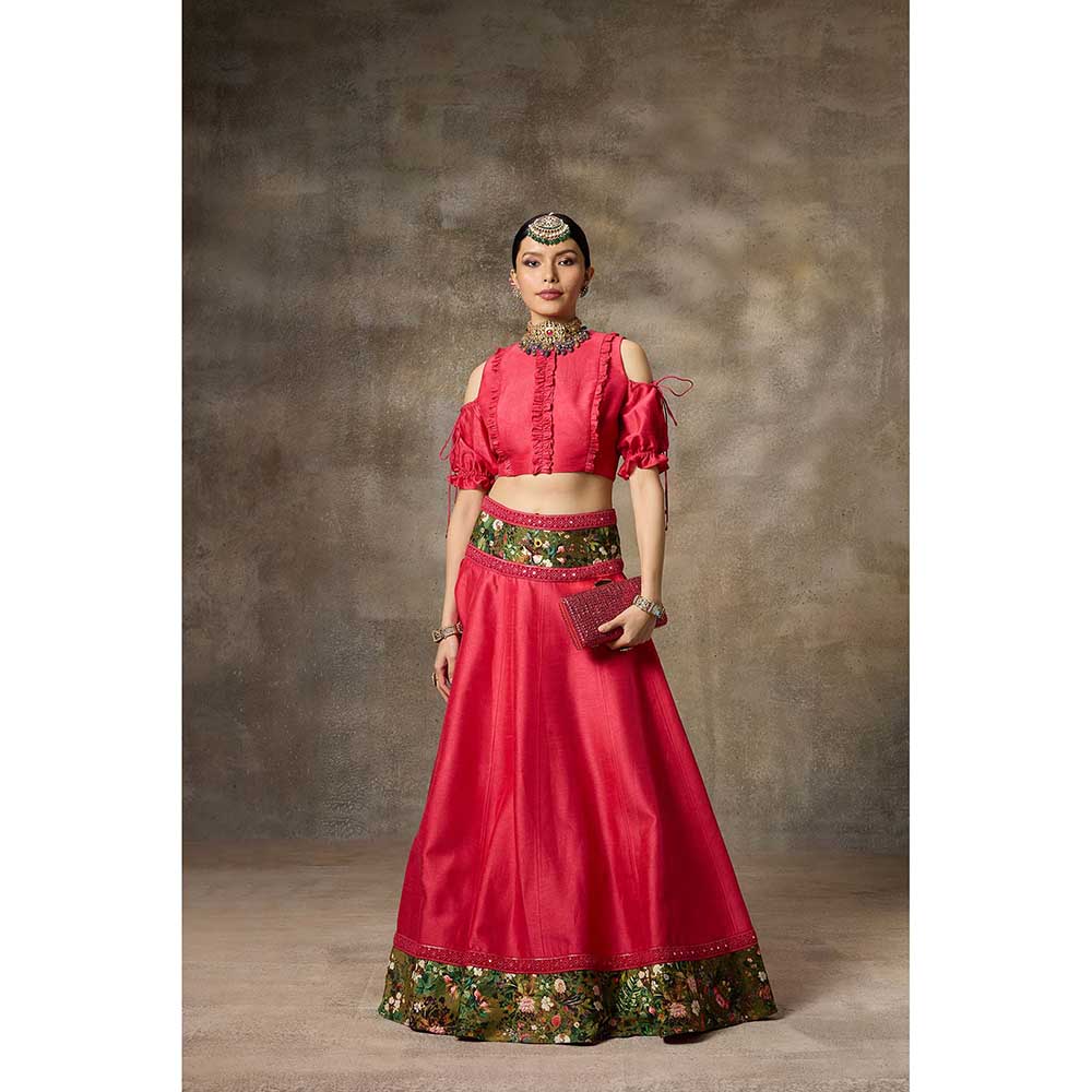 Rivaar by Rocky Star Pink Blouse with Lehenga (Set of 2)