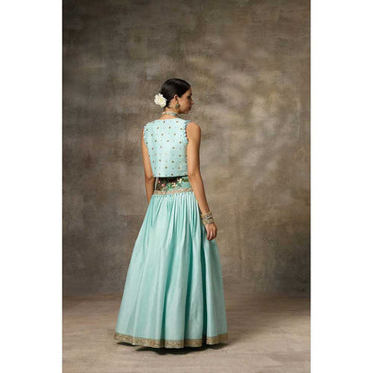 Rivaar by Rocky Star Blue Jacket with Blouse and Lehenga (Set of 3)