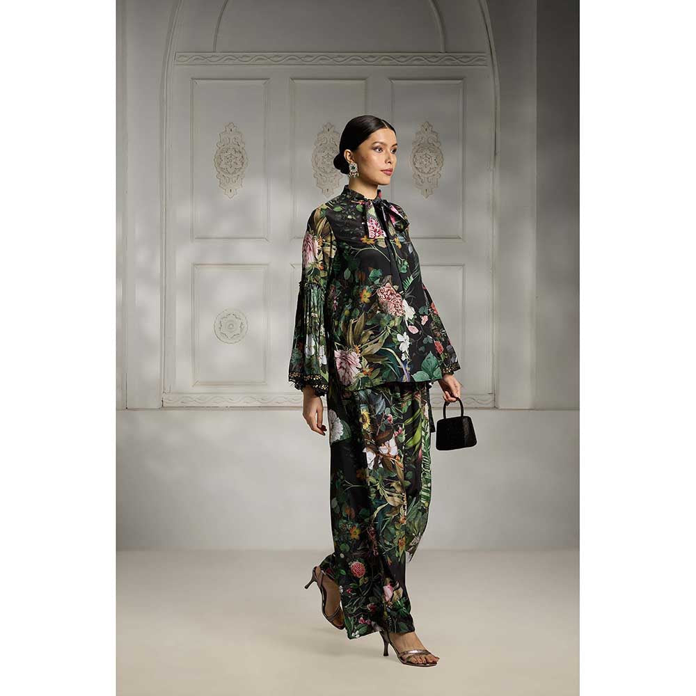 Rivaar by Rocky Star Black Botanical Printed Co-Ord (Set of 2)
