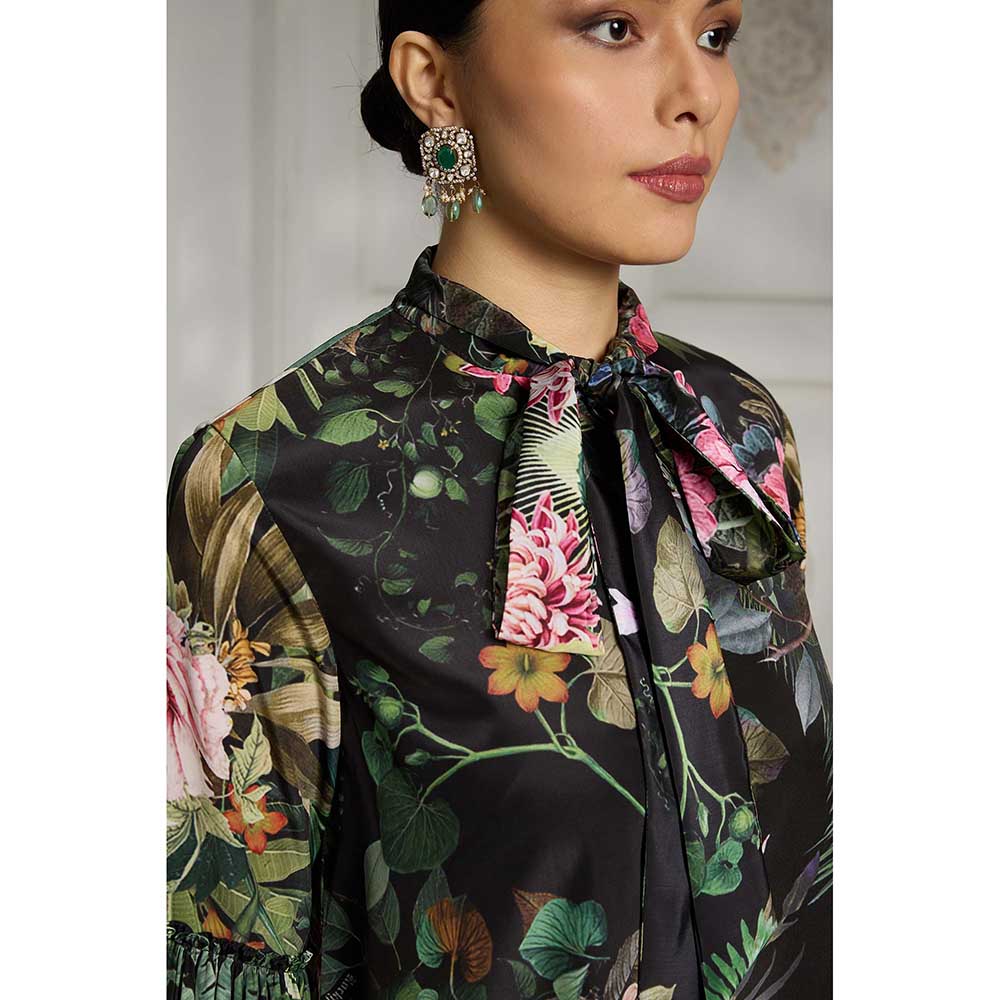 Rivaar by Rocky Star Black Botanical Printed Co-Ord (Set of 2)