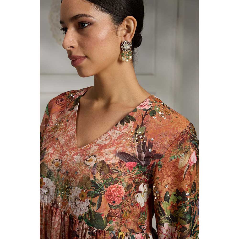 Rivaar by Rocky Star Rust Floral Printed Co-Ord (Set of 2)