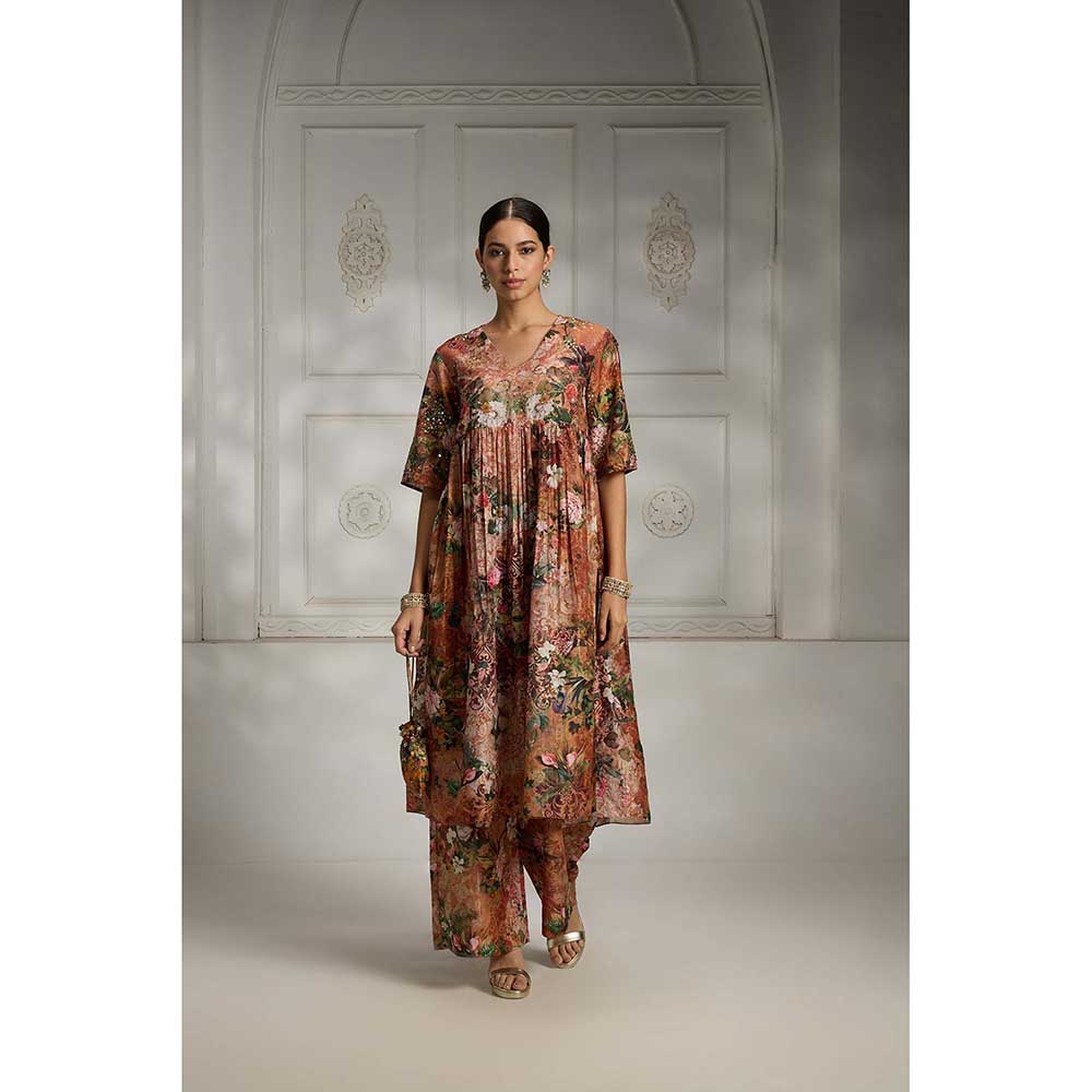 Rivaar by Rocky Star Rust Floral Printed Co-Ord (Set of 2)