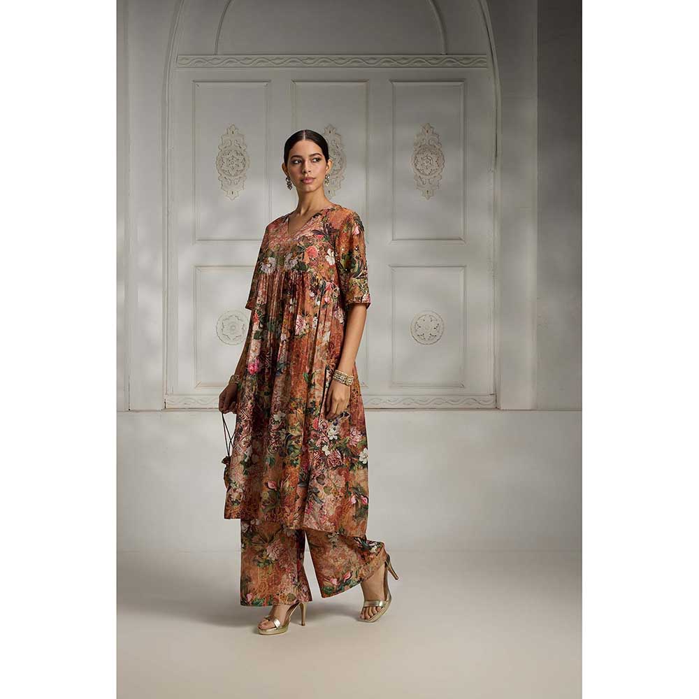 Rivaar by Rocky Star Rust Floral Printed Co-Ord (Set of 2)