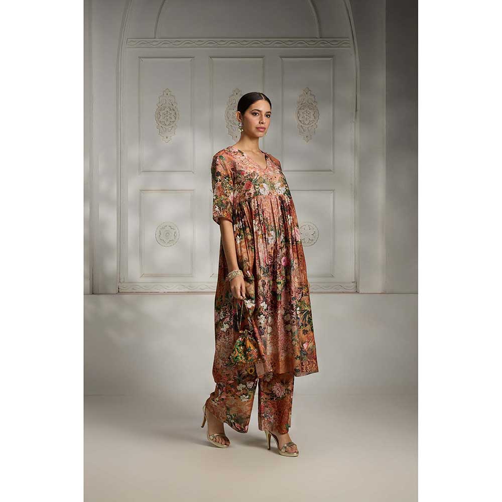 Rivaar by Rocky Star Rust Floral Printed Co-Ord (Set of 2)