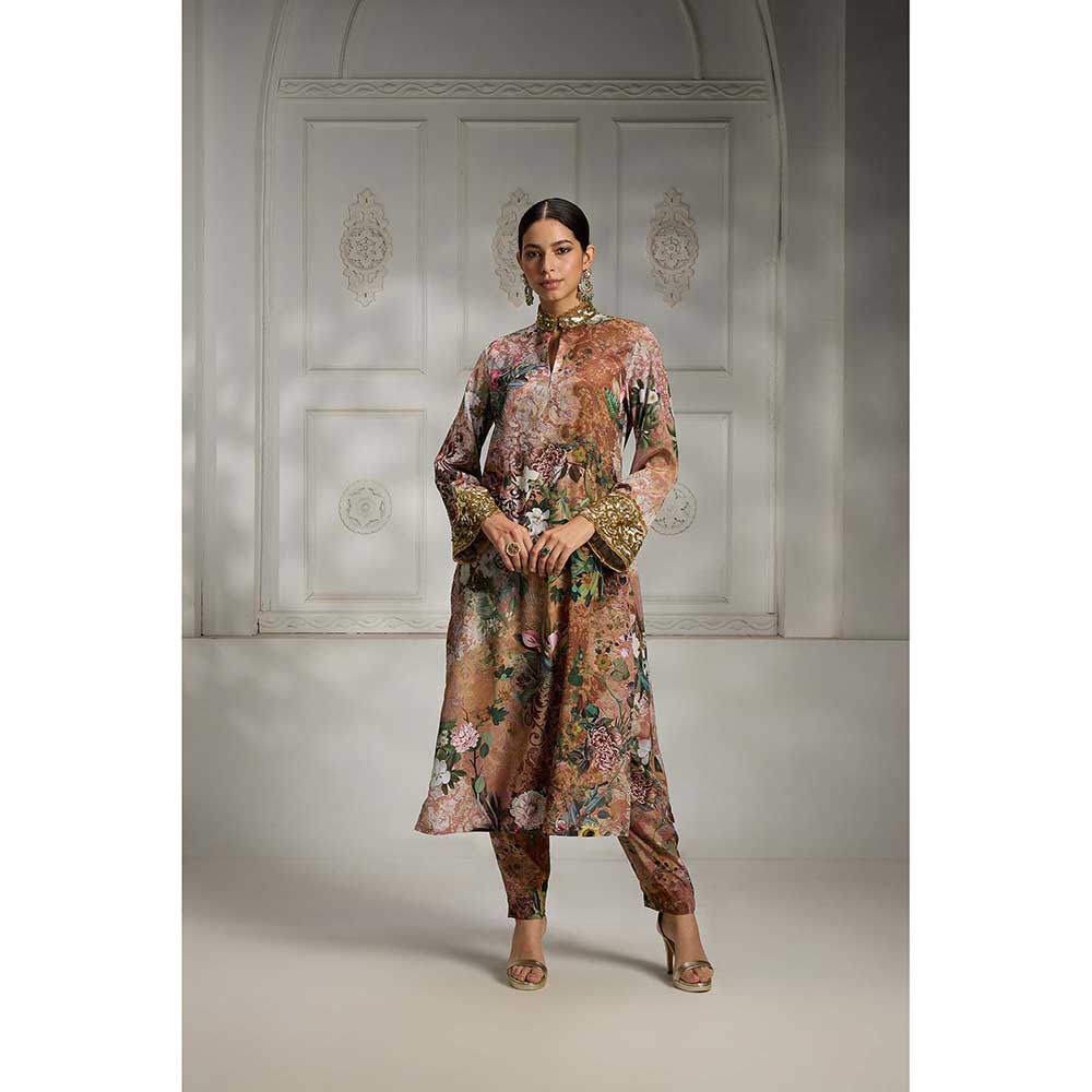 Rivaar by Rocky Star Rust Printed Kurta with Pant (Set of 2)