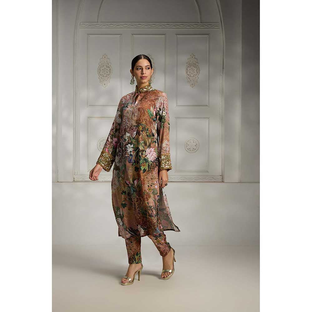 Rivaar by Rocky Star Rust Printed Kurta with Pant (Set of 2)