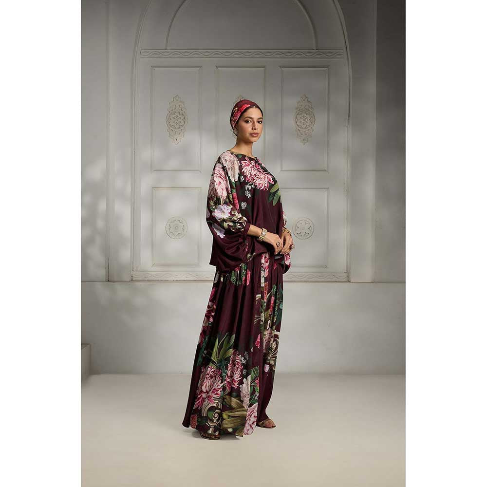 Rivaar by Rocky Star Maroon Floral Printed Top