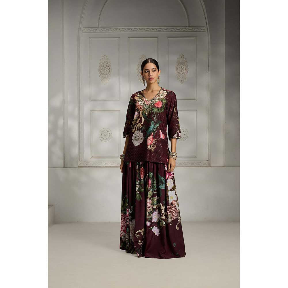 Rivaar by Rocky Star Maroon Floral Printed Tunic