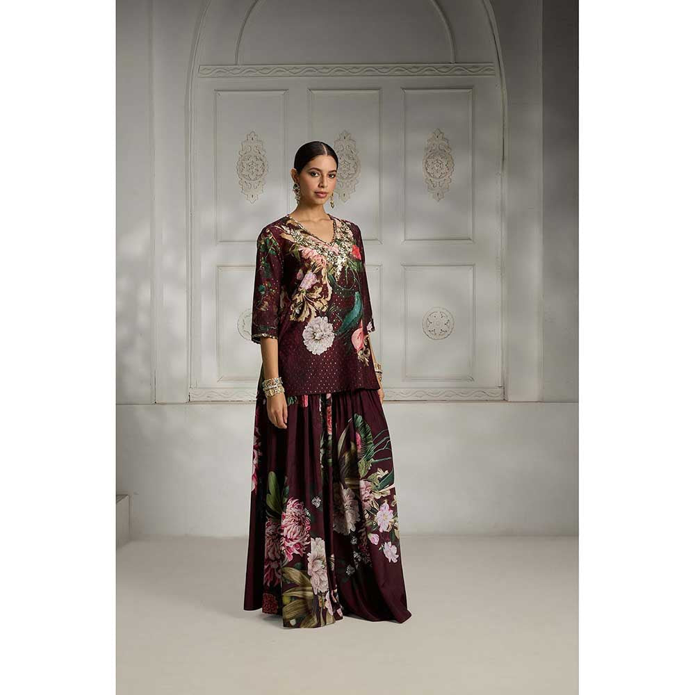 Rivaar by Rocky Star Maroon Floral Printed Tunic