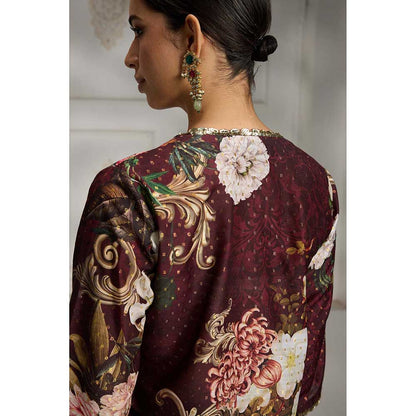 Rivaar by Rocky Star Maroon Floral Printed Tunic