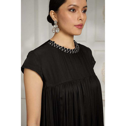 Rivaar by Rocky Star Black Embroidered Maxi Dress