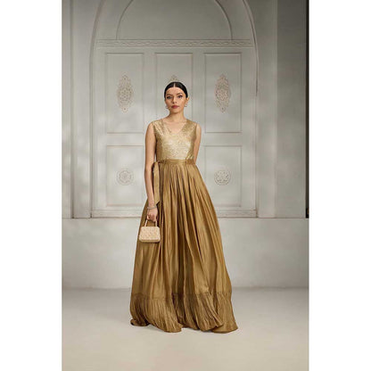 Rivaar by Rocky Star Brown Sequence Maxi Dress with Belt (Set of 2)