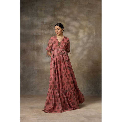 Rivaar by Rocky Star Pink Floral Printed Maxi Dress