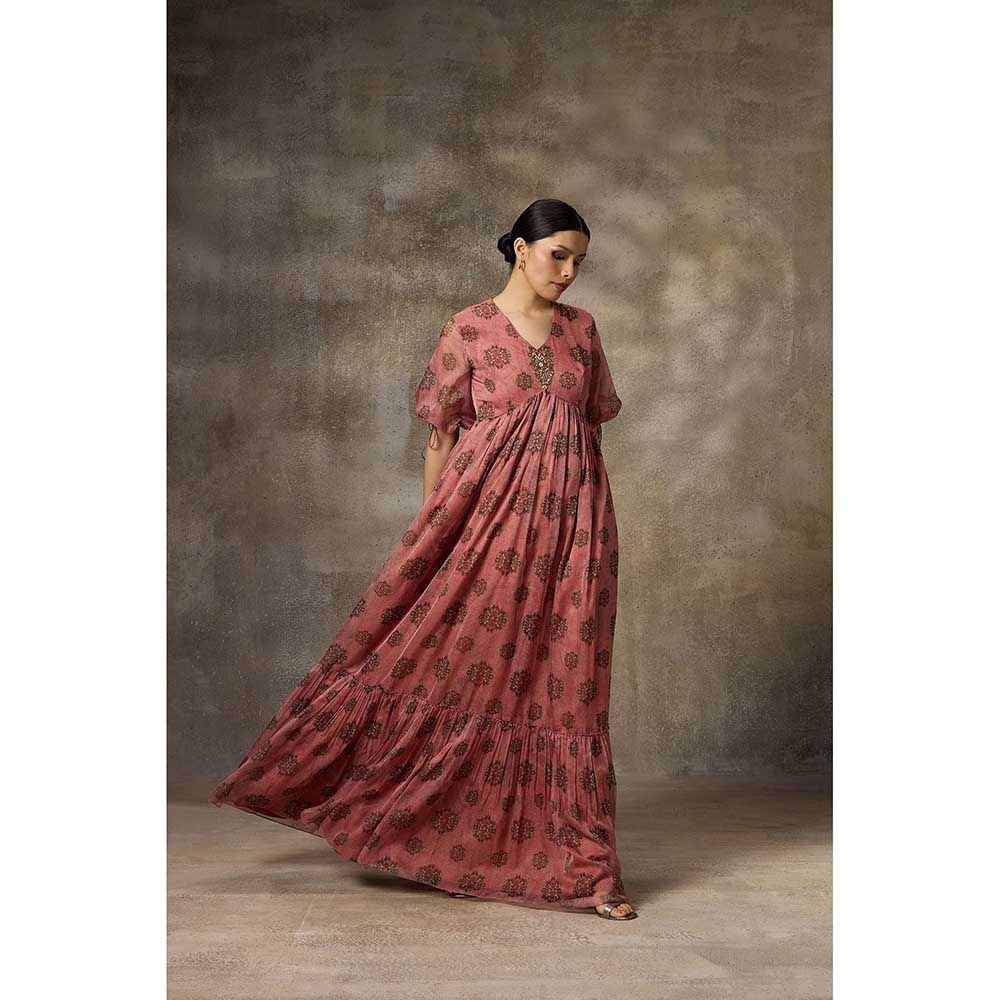 Rivaar by Rocky Star Pink Floral Printed Maxi Dress