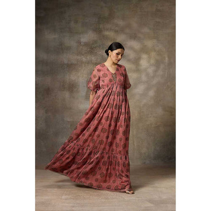 Rivaar by Rocky Star Pink Floral Printed Maxi Dress